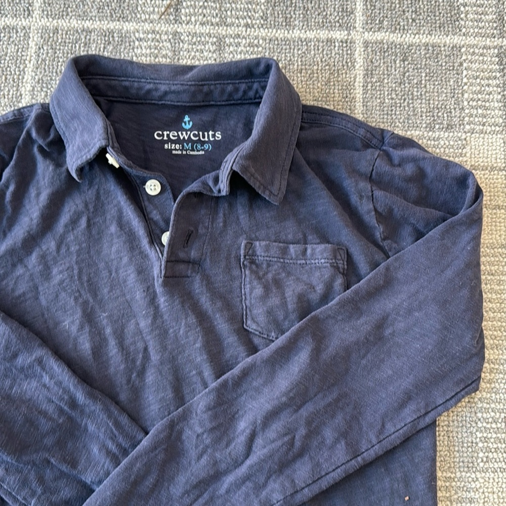 Crewcuts long sleeve navy polo ￼